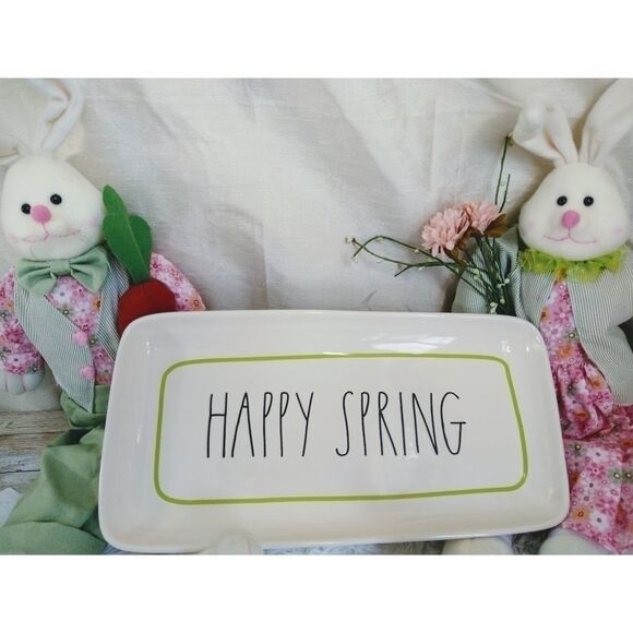 Rae Dunn Happy Spring Platter/Tray - Picture 1 of 8